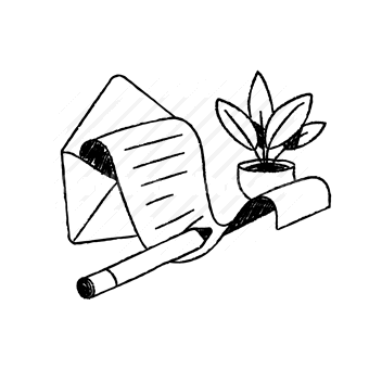 letter, envelope, plant, growth, communication, nature, pen